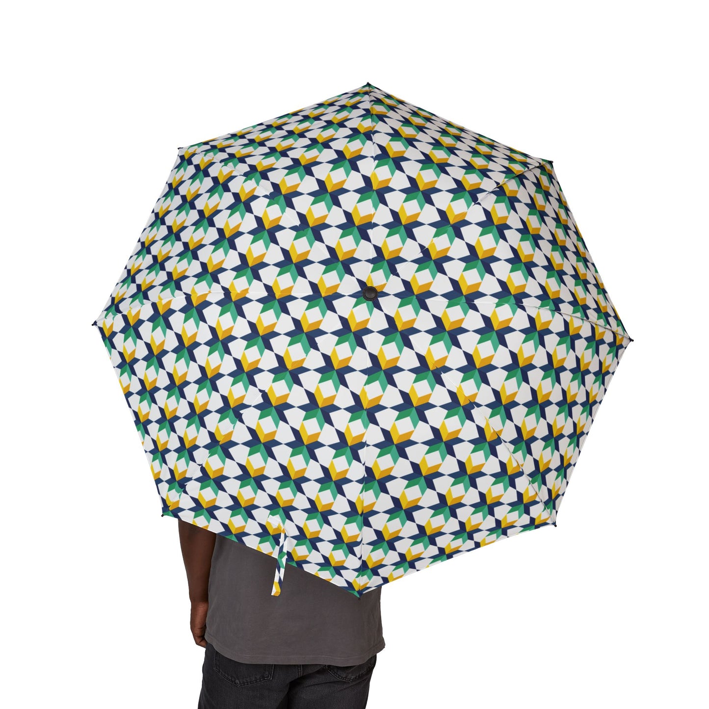 Foldable Umbrella - Appalachian Barn Star Design, Travel Gift for Rainy Days