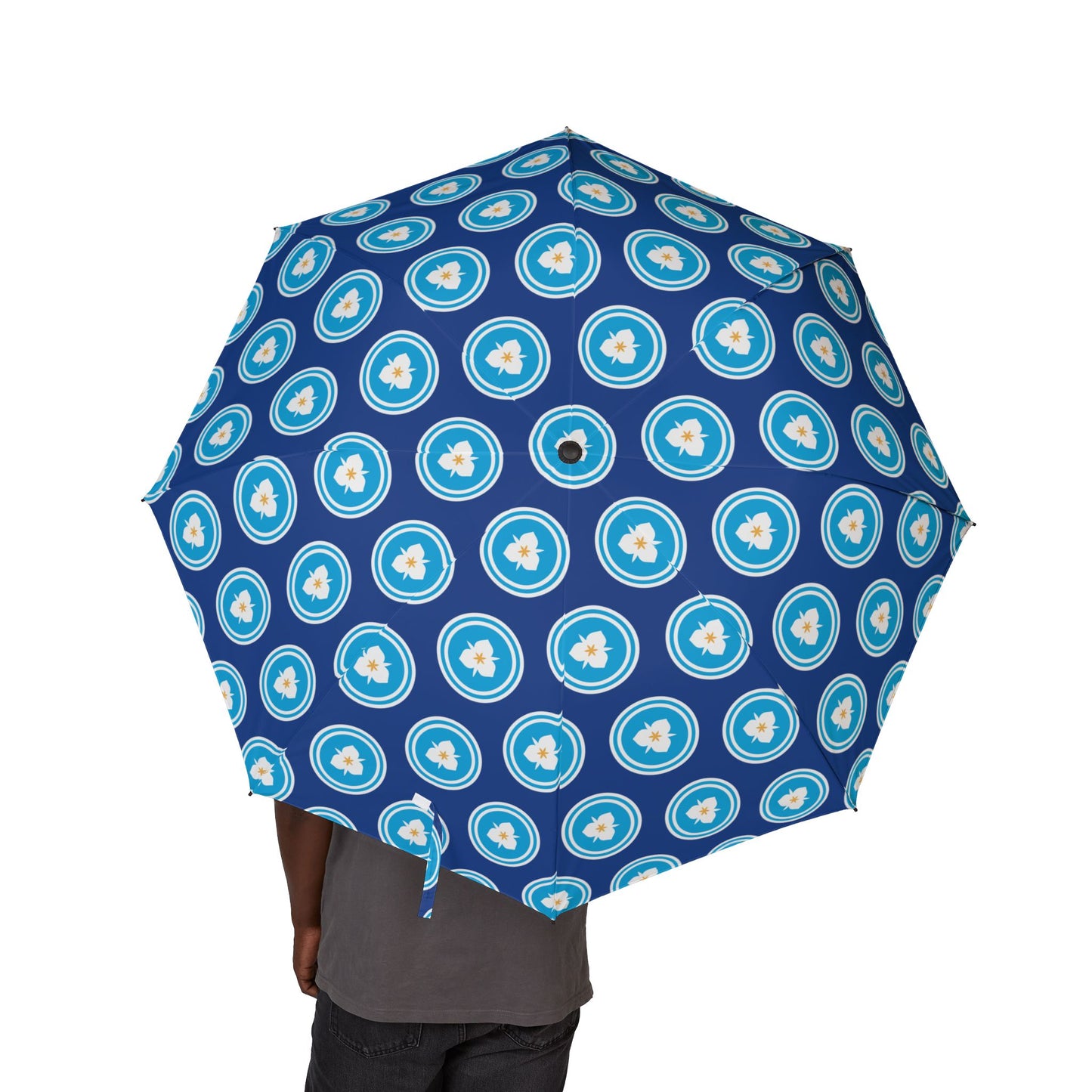 Foldable Umbrella - Salt Lake City Utah City Flag Pattern - Rainy Day Travel Gift