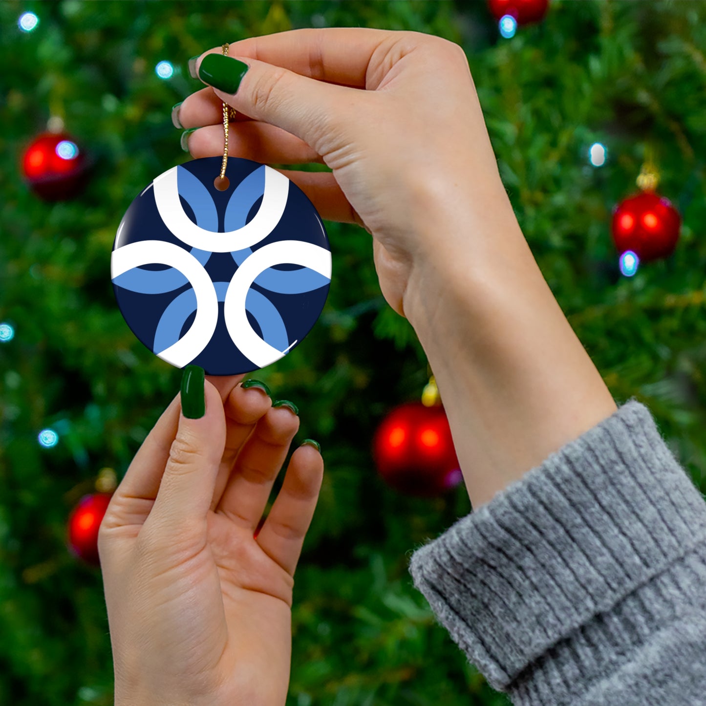 Christmas Ceramic Ornament - Urbandale, Iowa Flag