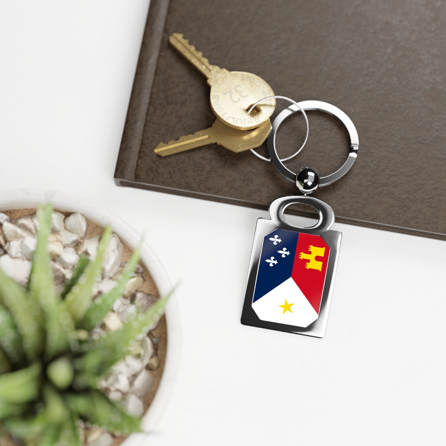 Keyring, Acadiana Flag Welcome Home Souvenir