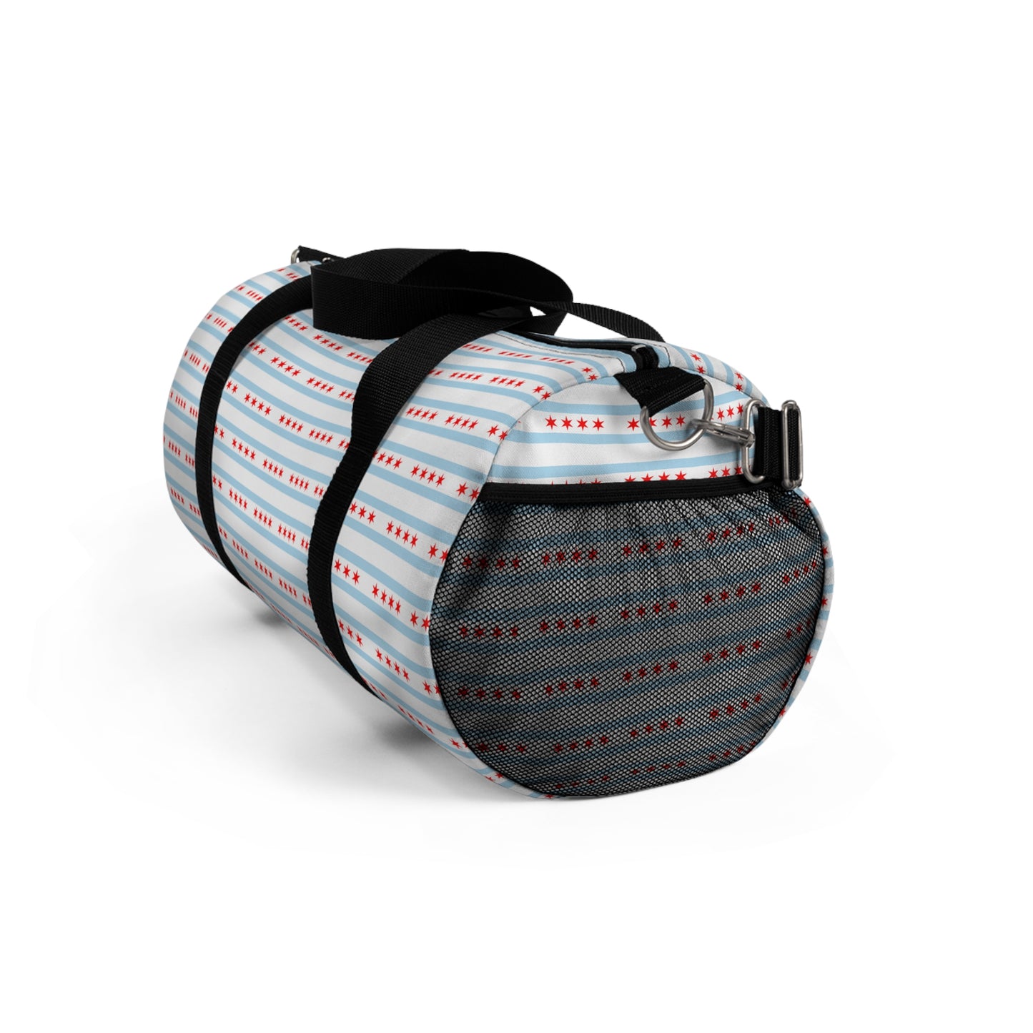 Canvas Duffle Bag with Chicago Flag Design