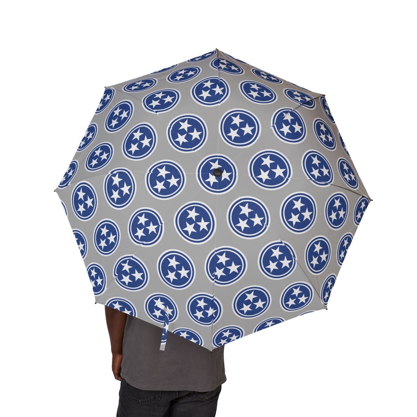 Tri Star flag Tennessee Foldable Umbrella - Tri Star Tennessee State Flag Pattern - Travel Gift for Rainy Days