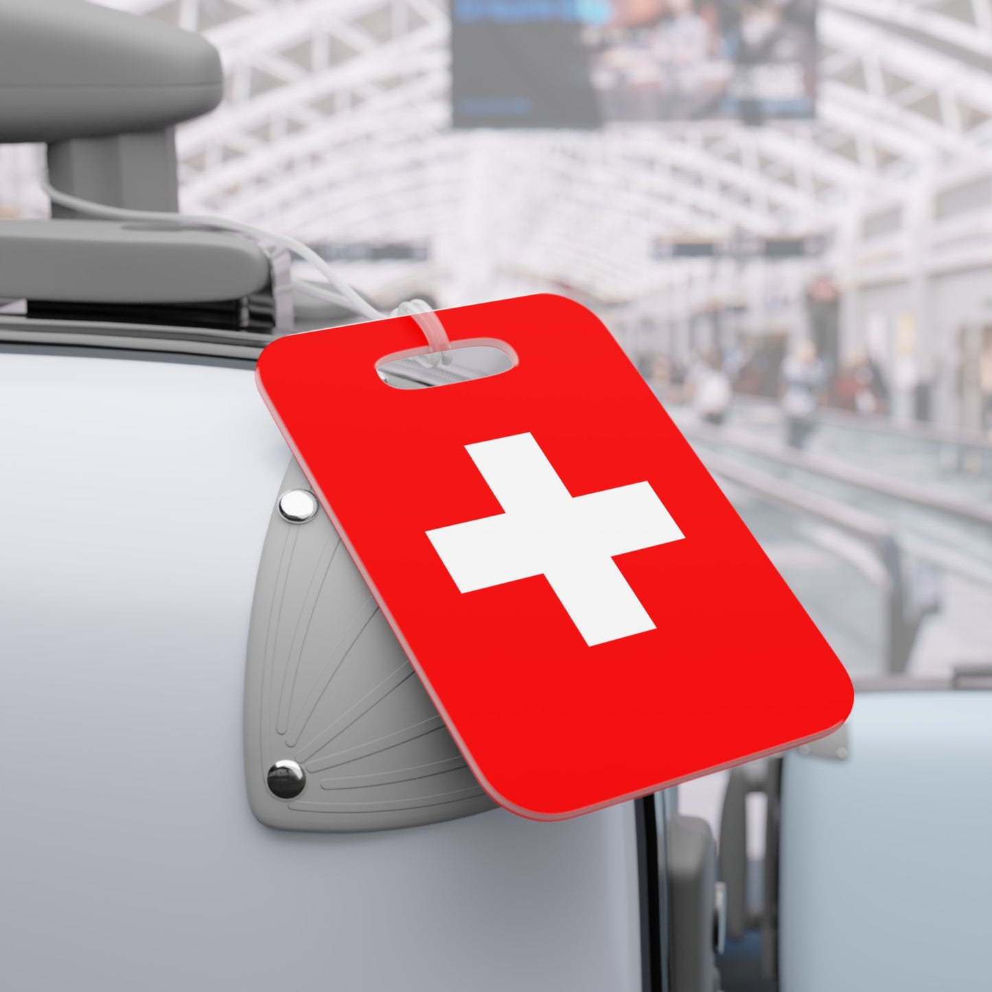 Switzerland Flag Luggage Tag, Great travel gift, airport tag or school bag tag