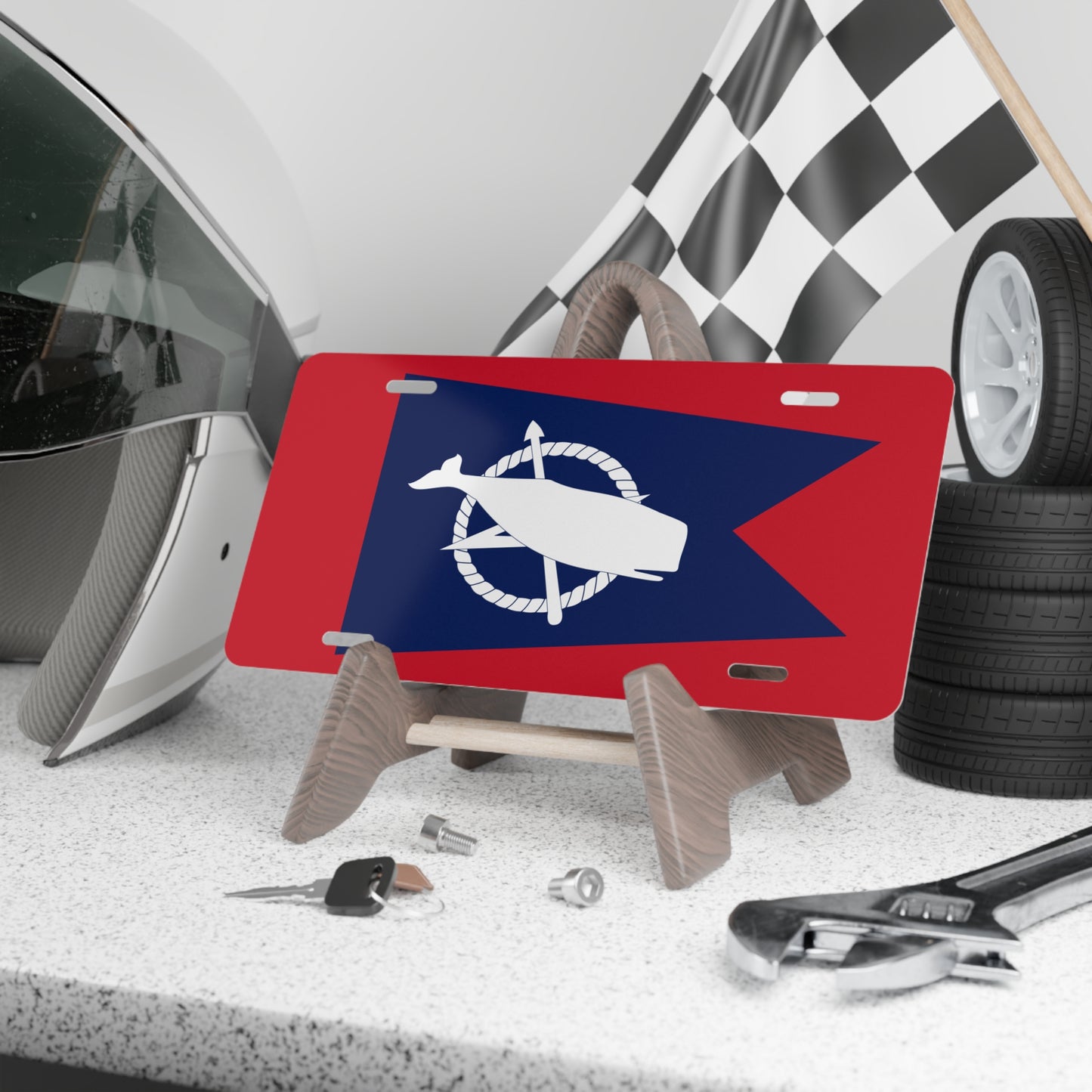 Car Plate Tag - Nantucket Flag