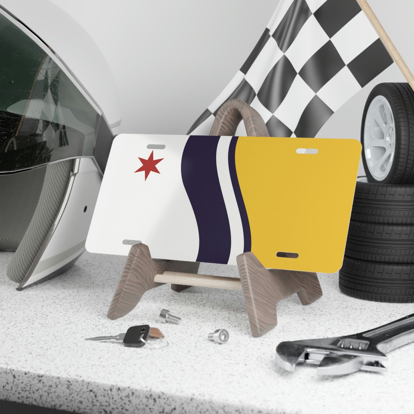 South Bend City Flag Car Plate tag