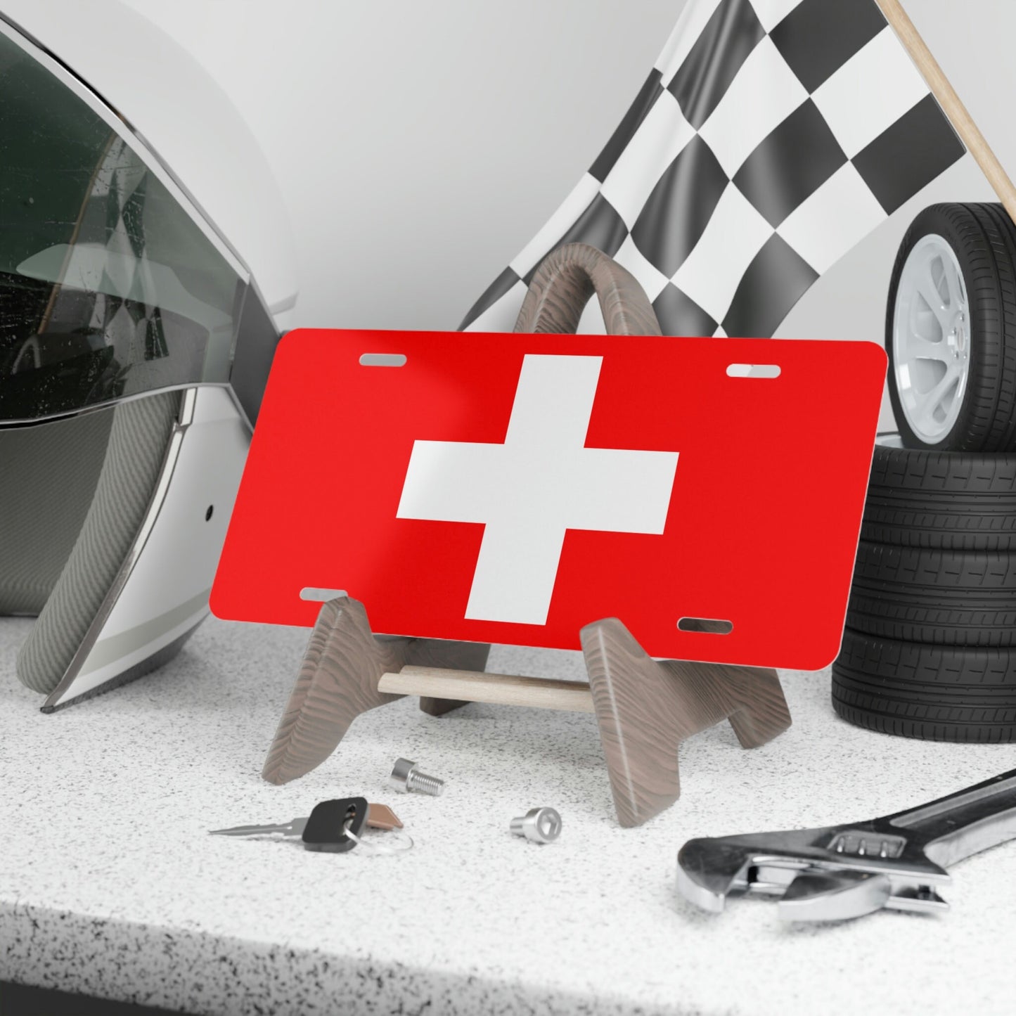 Switzerland Flag Car Plate tag