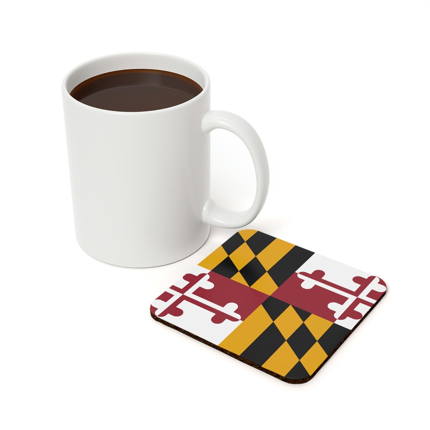 Maryland Flag Cork Back Coaster