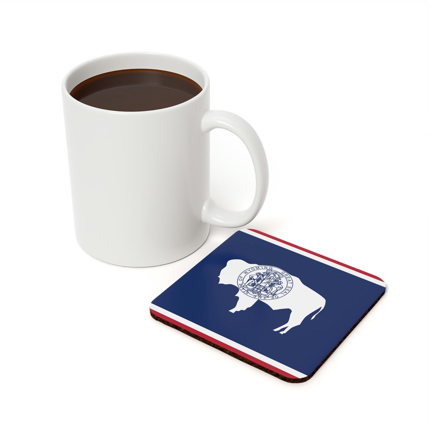 Wyoming Flag Cork Back Coaster