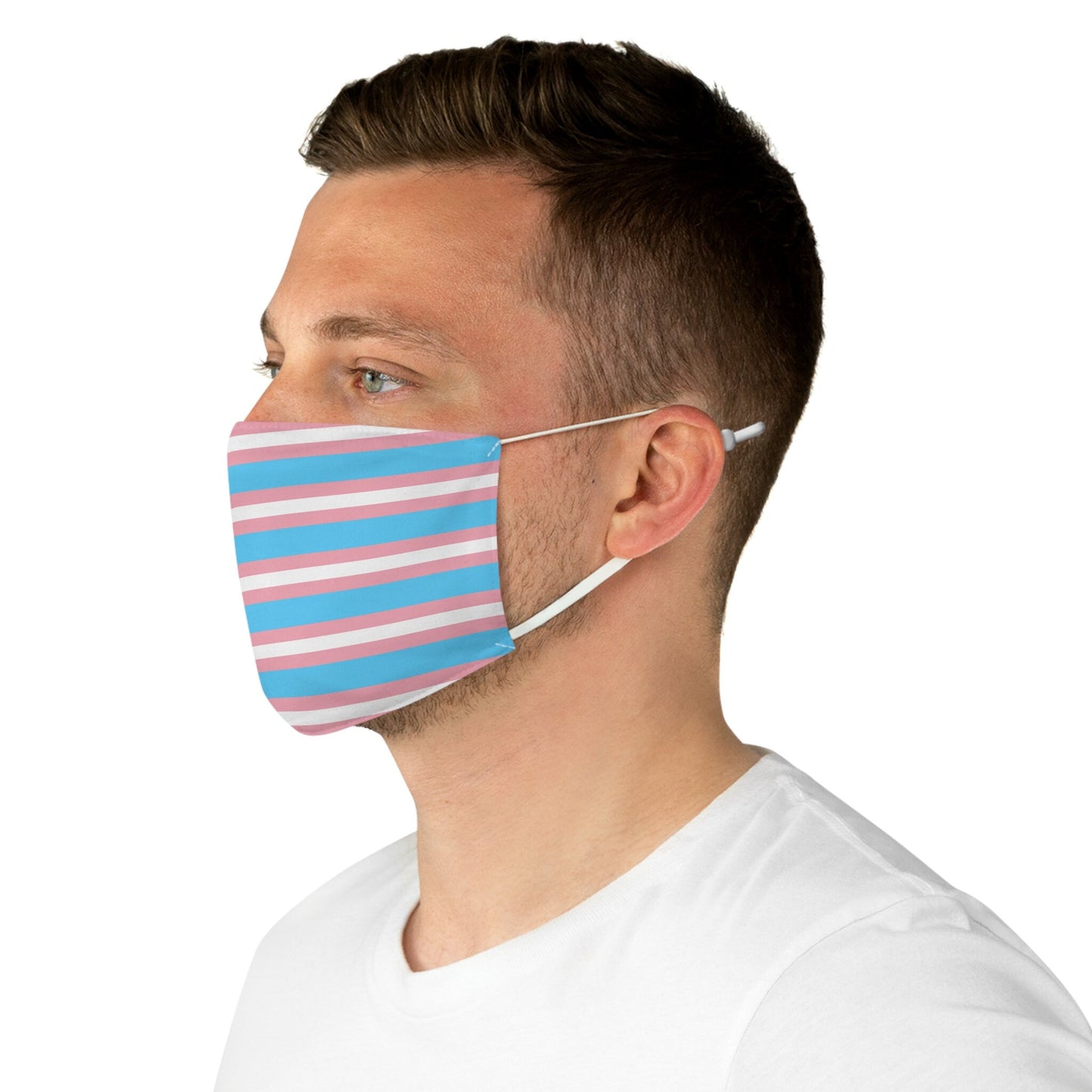 Transgender Pride Flag Stripes Fabric Face Mask