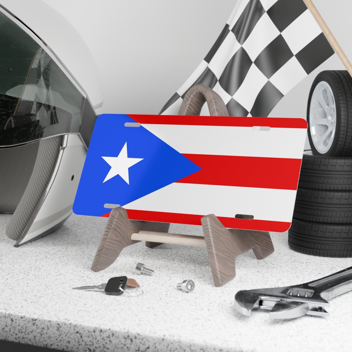 Puerto Rico Flag Car Plate tag