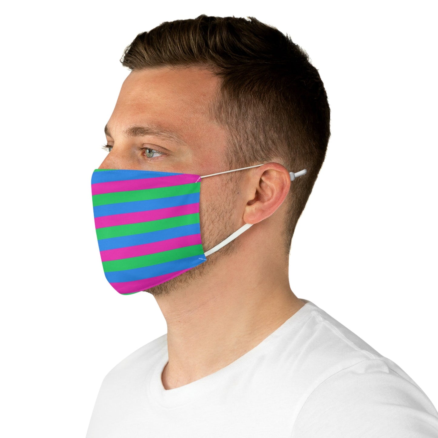 Polysexual Pride Flag Stripes Fabric Face Mask