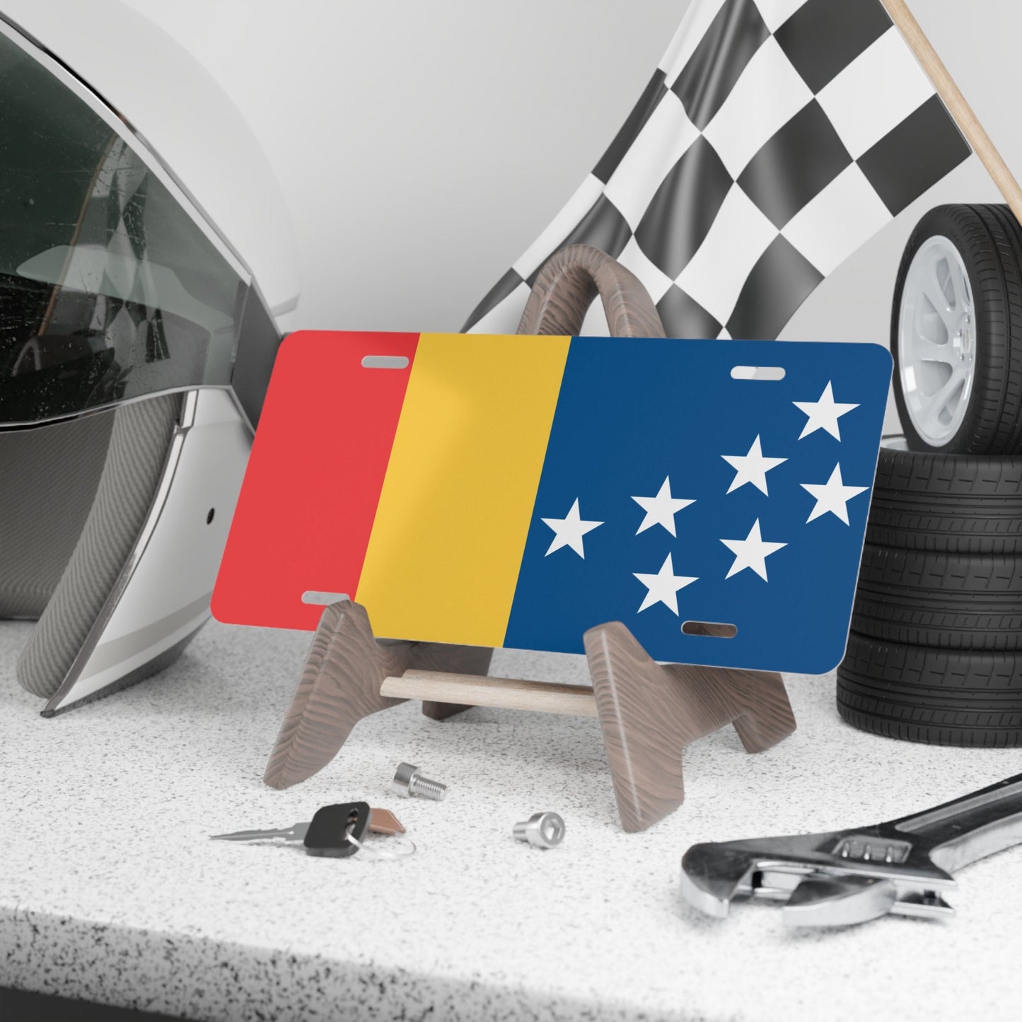 Durham North Carolina Flag Car custom license Plate tag