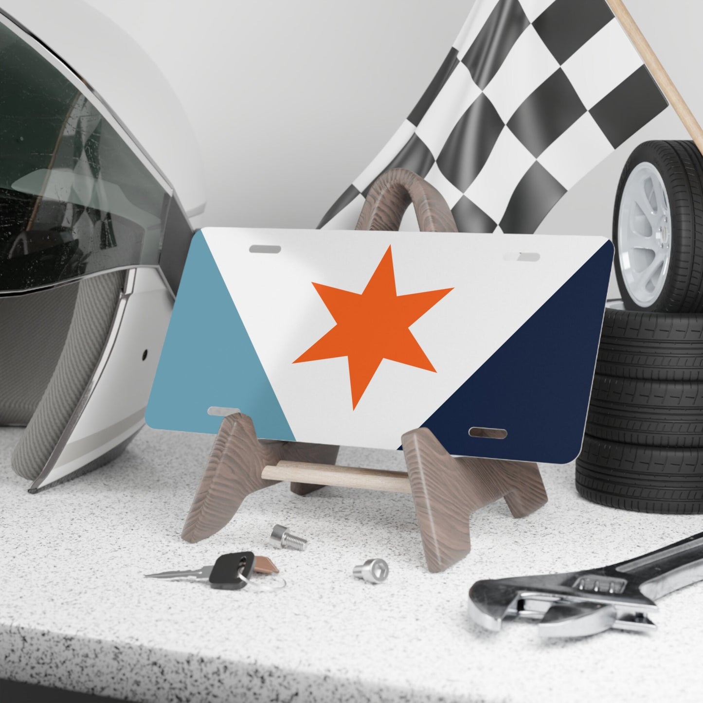 New Syracuse Flag Car Plate tag