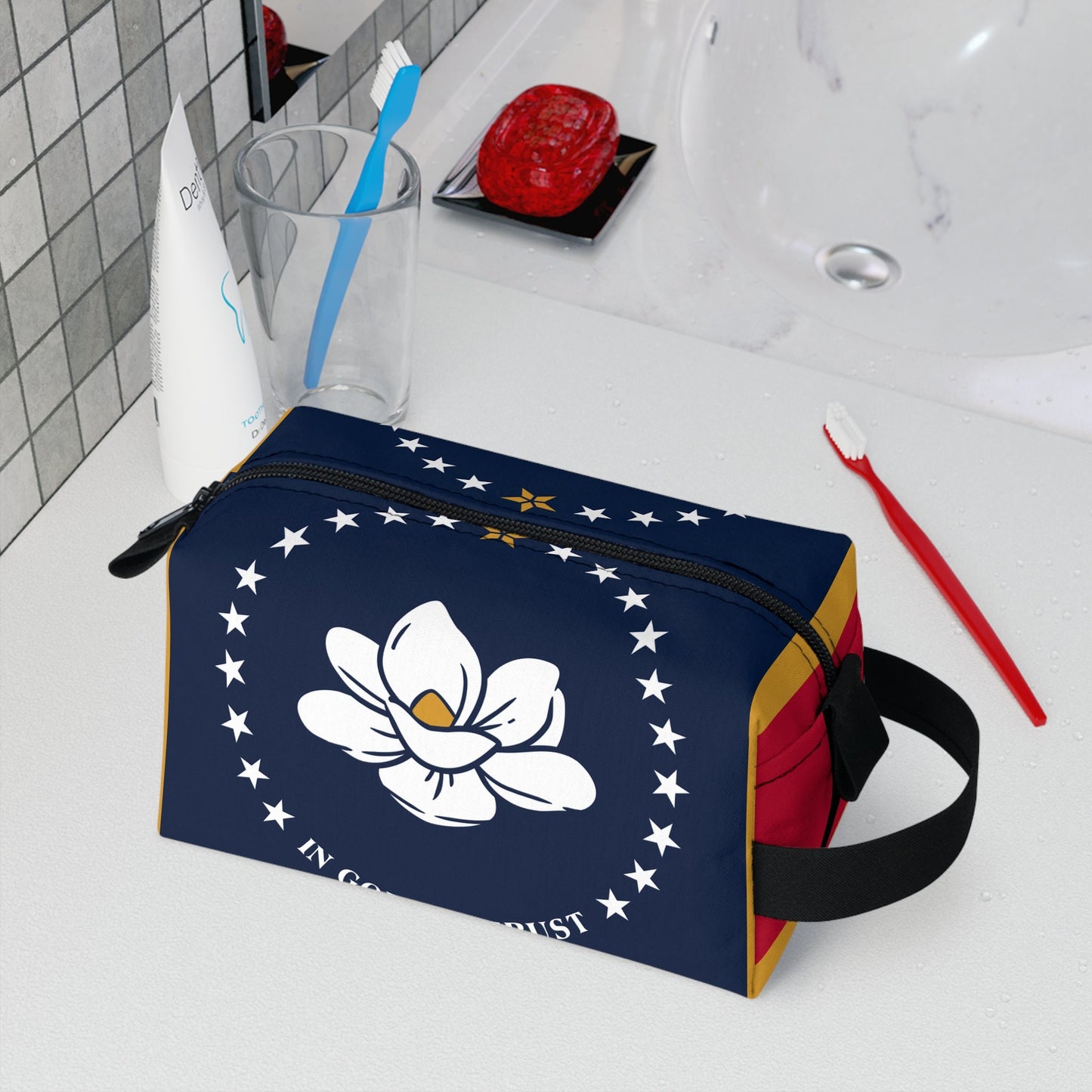 Mississippi Flag Travel Toiletry Bag, Great Birthday or Christmas gift, care package