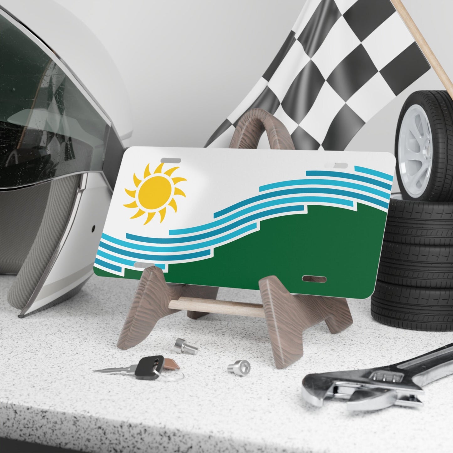 Spokane Washington city Flag Car Plate tag