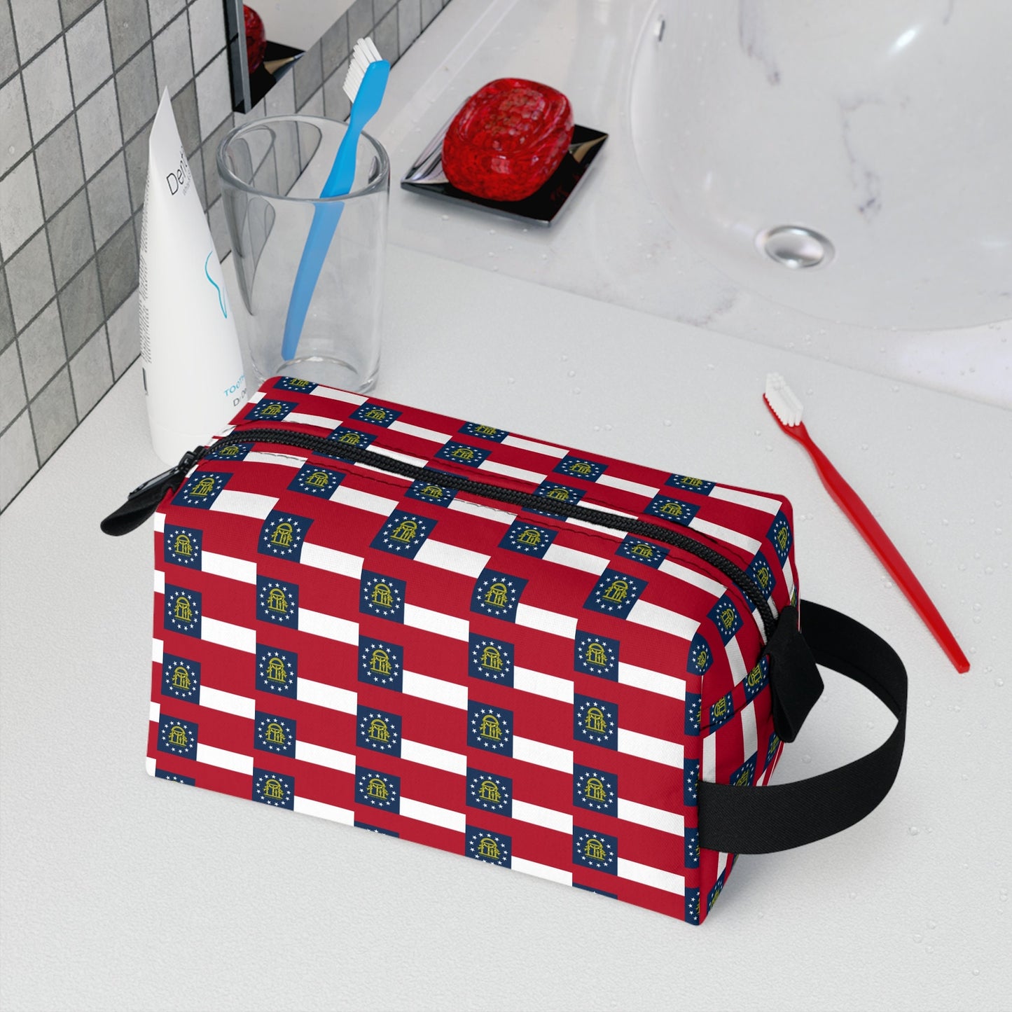 State of Georgia Flag Toiletry Bag