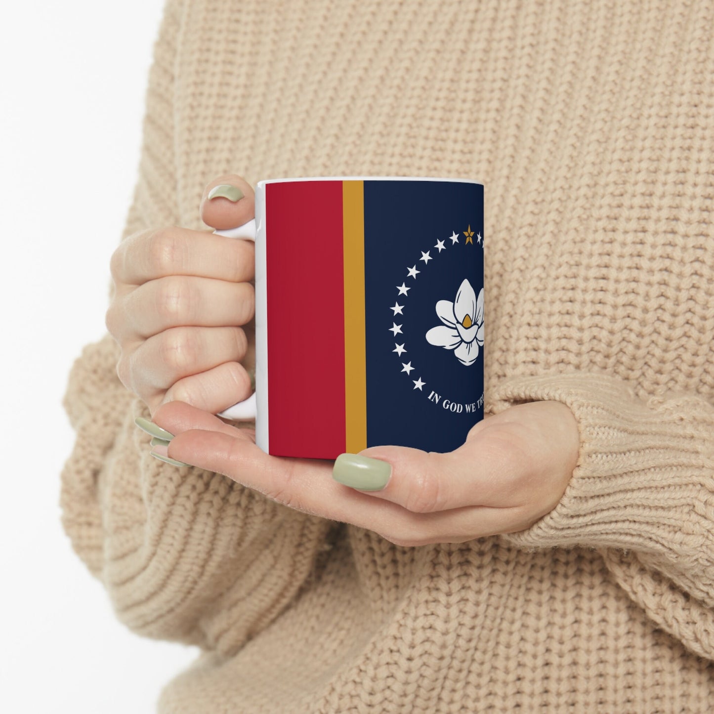 Mississippi Flag Ceramic Mug 11oz, Great for housewarming gift, care package gift, New Home Gift