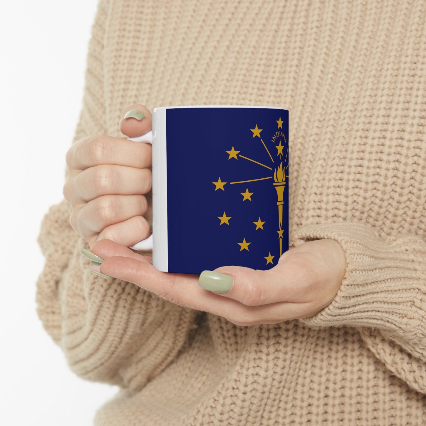 Indiana State Flag Ceramic Coffee Mug 11oz, Makes a great Housewarming gift, care package gift, Hometown gift