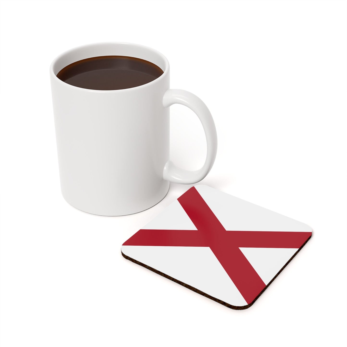 Alabama state Flag Cork Back Coaster, Housewarming gift, new home gift