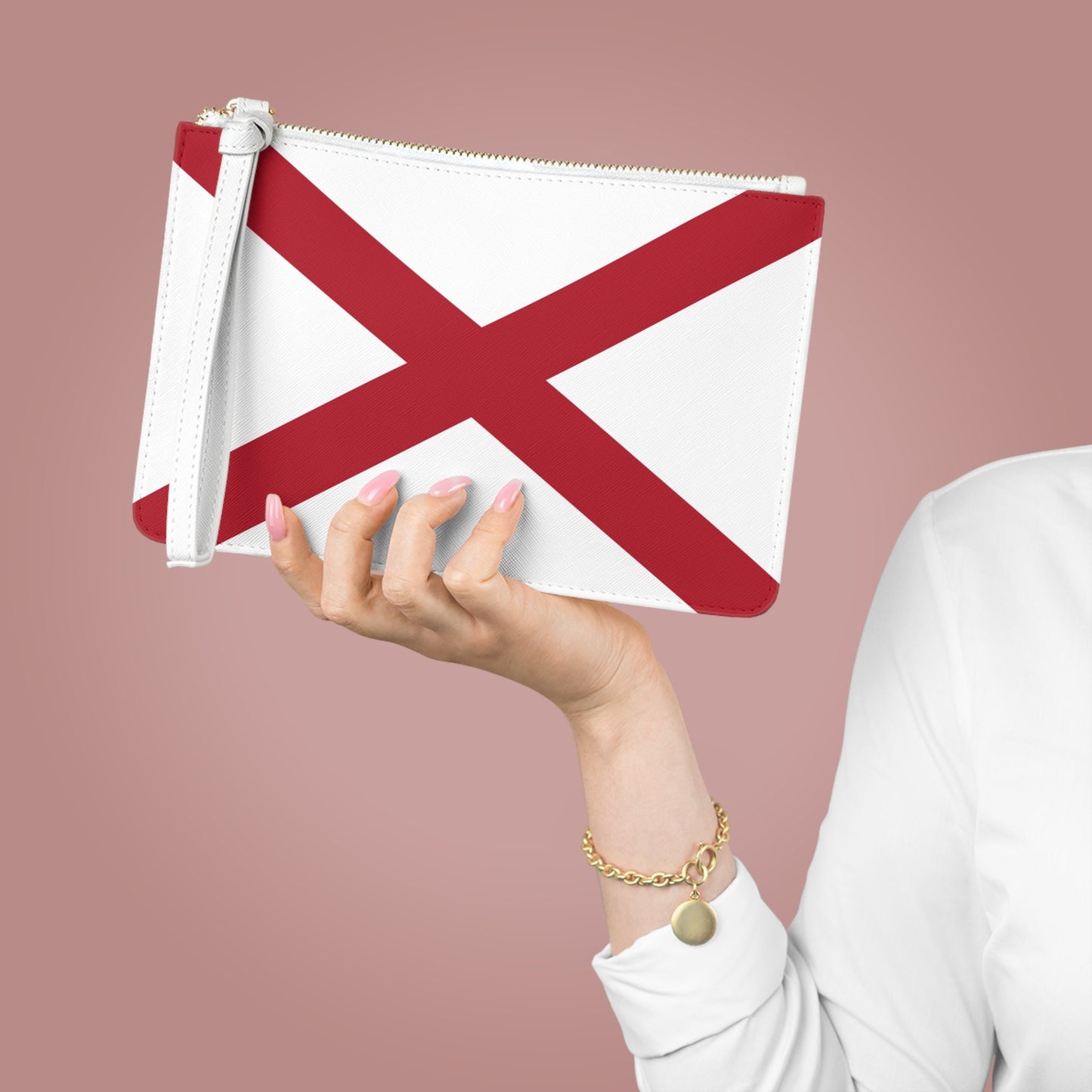 Alabama state Flag Clutch Bag, care package gift, travel gift, school ID , lipstick holder, money holder, hometown pride gift