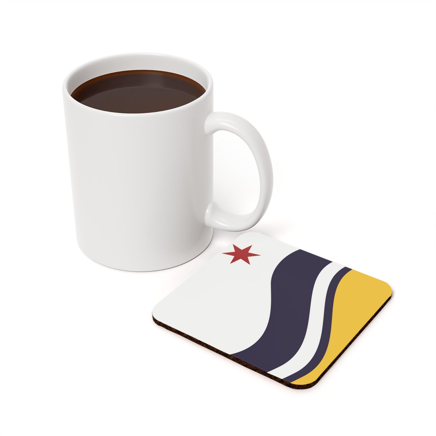 South Bend Indiana city Flag Cork Back Coaster, Housewarming gift, new home gift