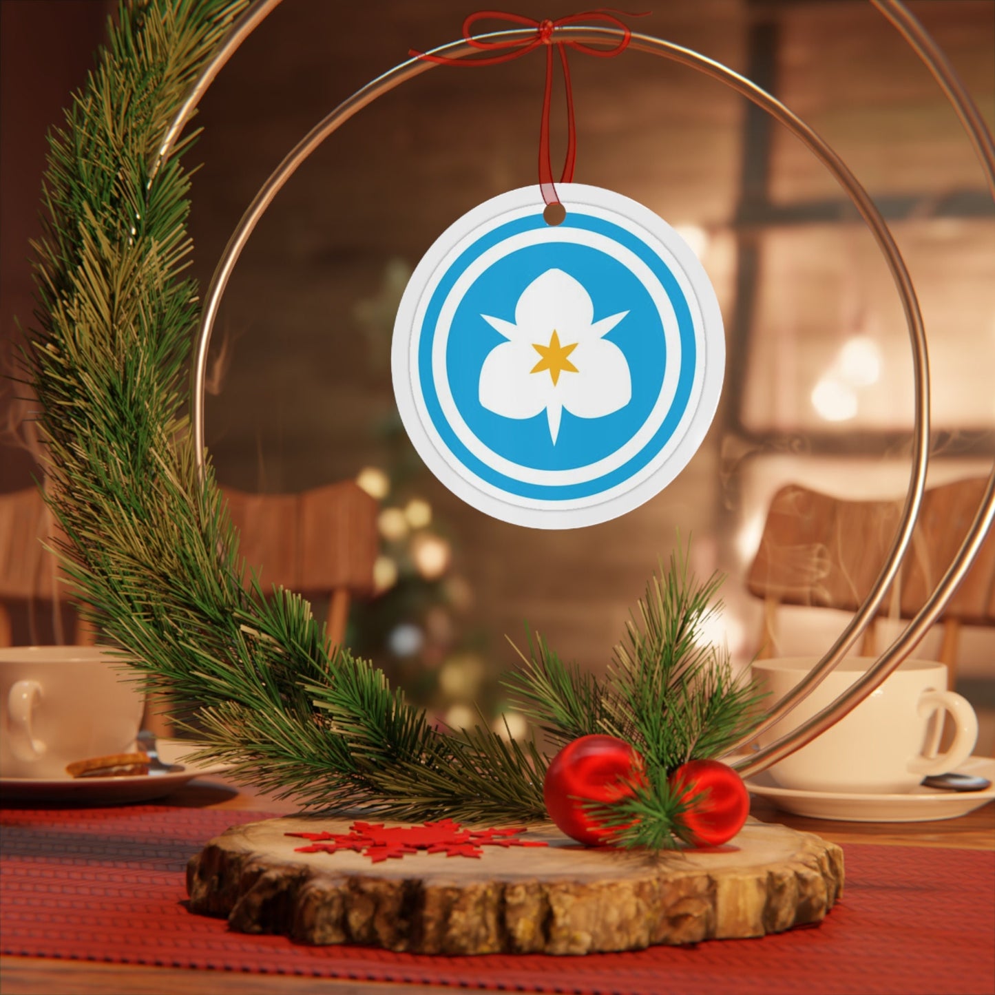 Salt Lake City Utah city flag gift Metal Ornament, Christmas gift, ornament exchange, care package gift, housewarming gift