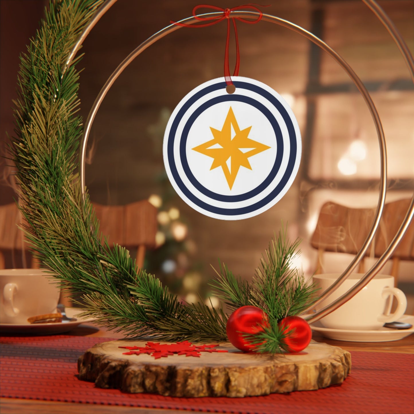 Wheeling West Virginia city flag gift Metal Ornament, Christmas gift, ornament exchange, care package gift, housewarming gift