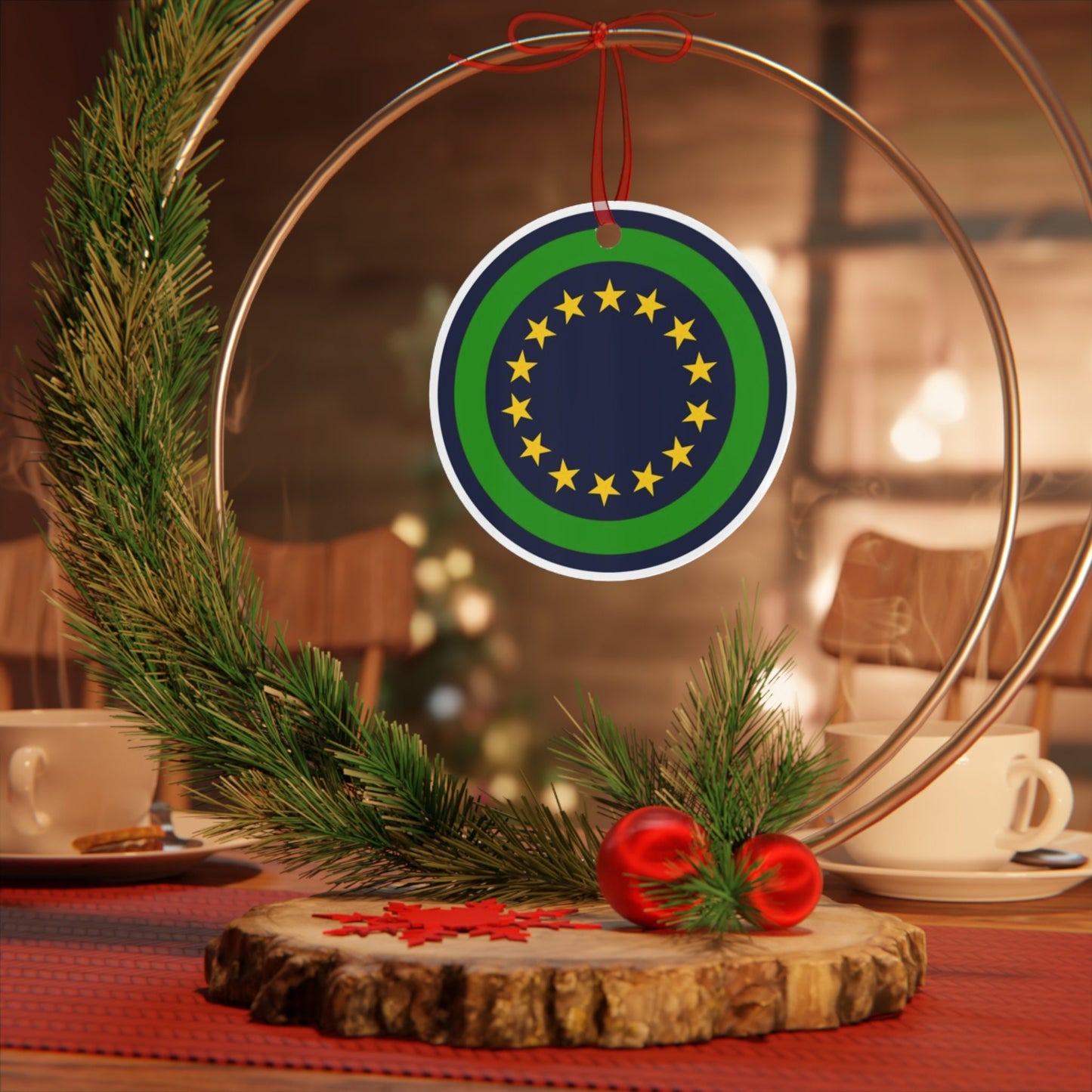 Montpelier Vermont city flag gift Metal Ornament, Christmas gift, ornament exchange, care package gift, housewarming gift