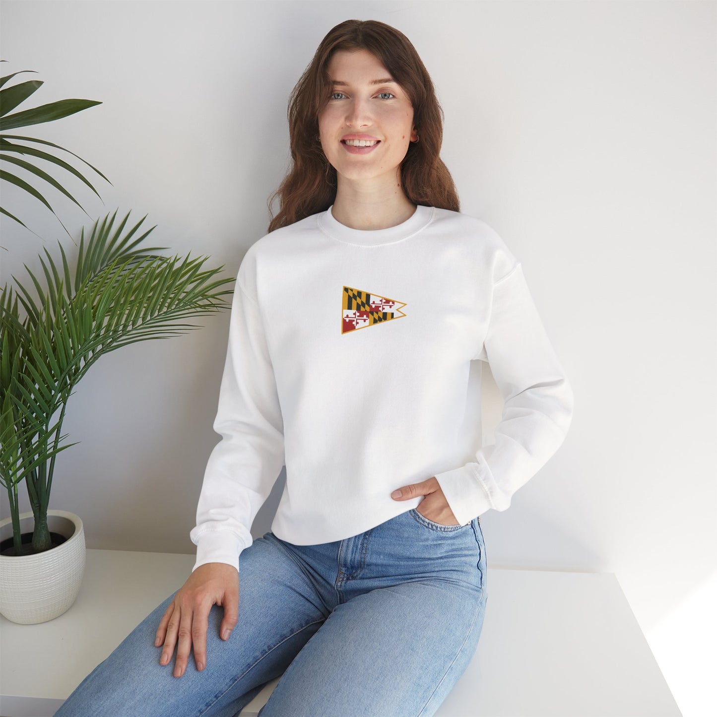 Maryland Flag Crewneck Sweatshirt - Cozy Unisex Heavy Blend
