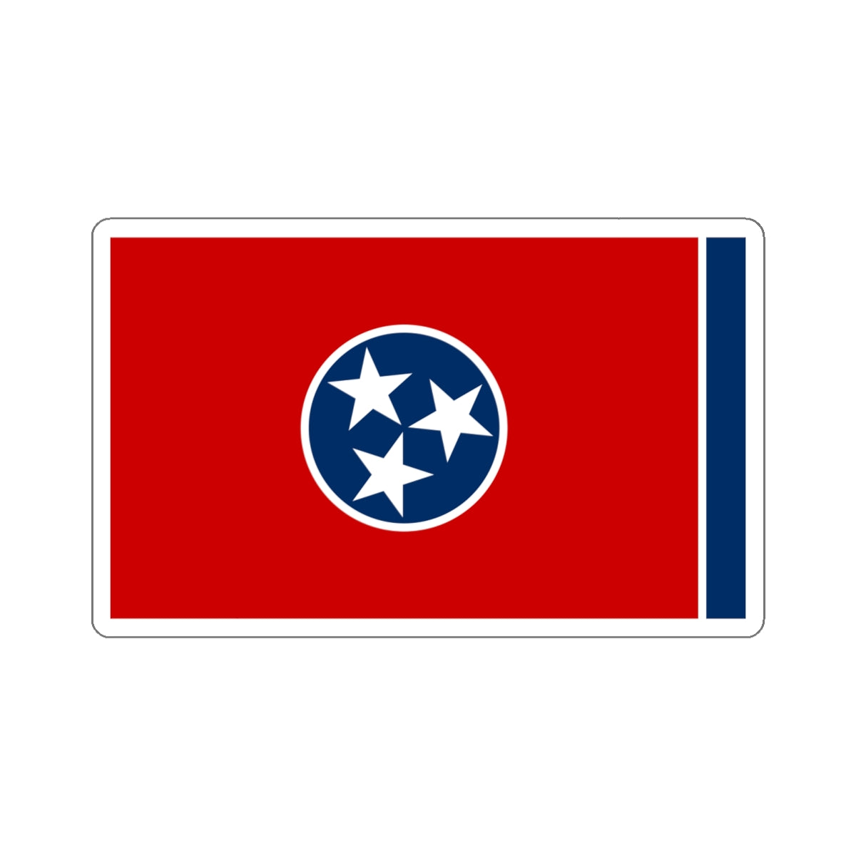 Tennessee Tri Star State Flag Sticker