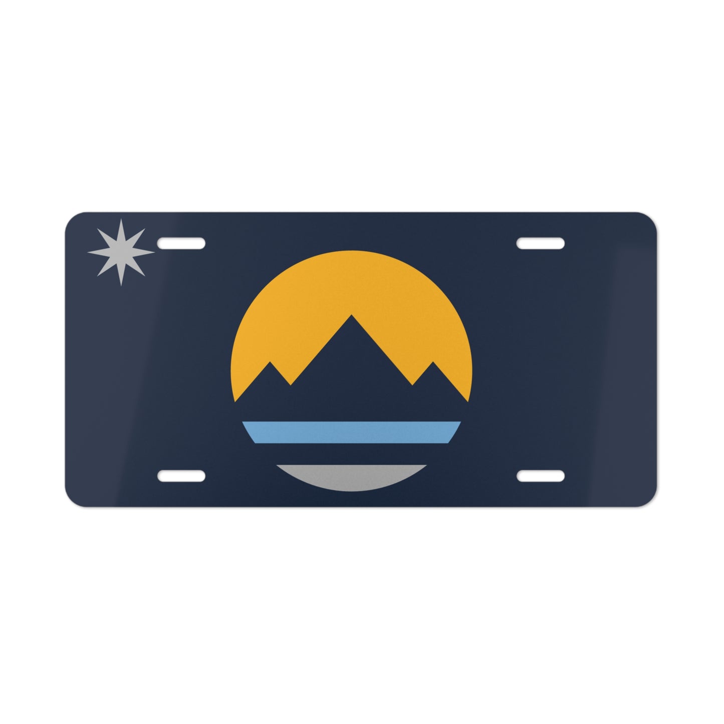 License Plate Tag Vanity Plate - Reno City Flag Design