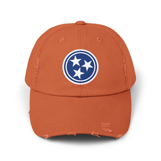 Distressed Cap Tennessee Tri Star Hat