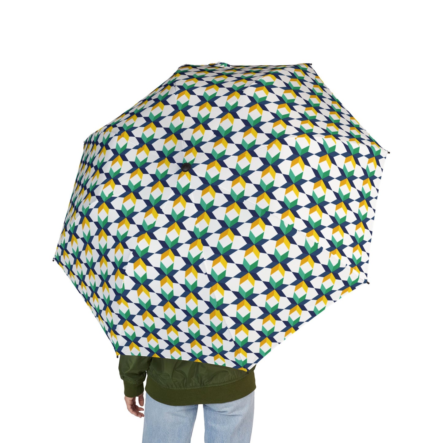 Foldable Umbrella - Appalachian Barn Star Design, Travel Gift for Rainy Days