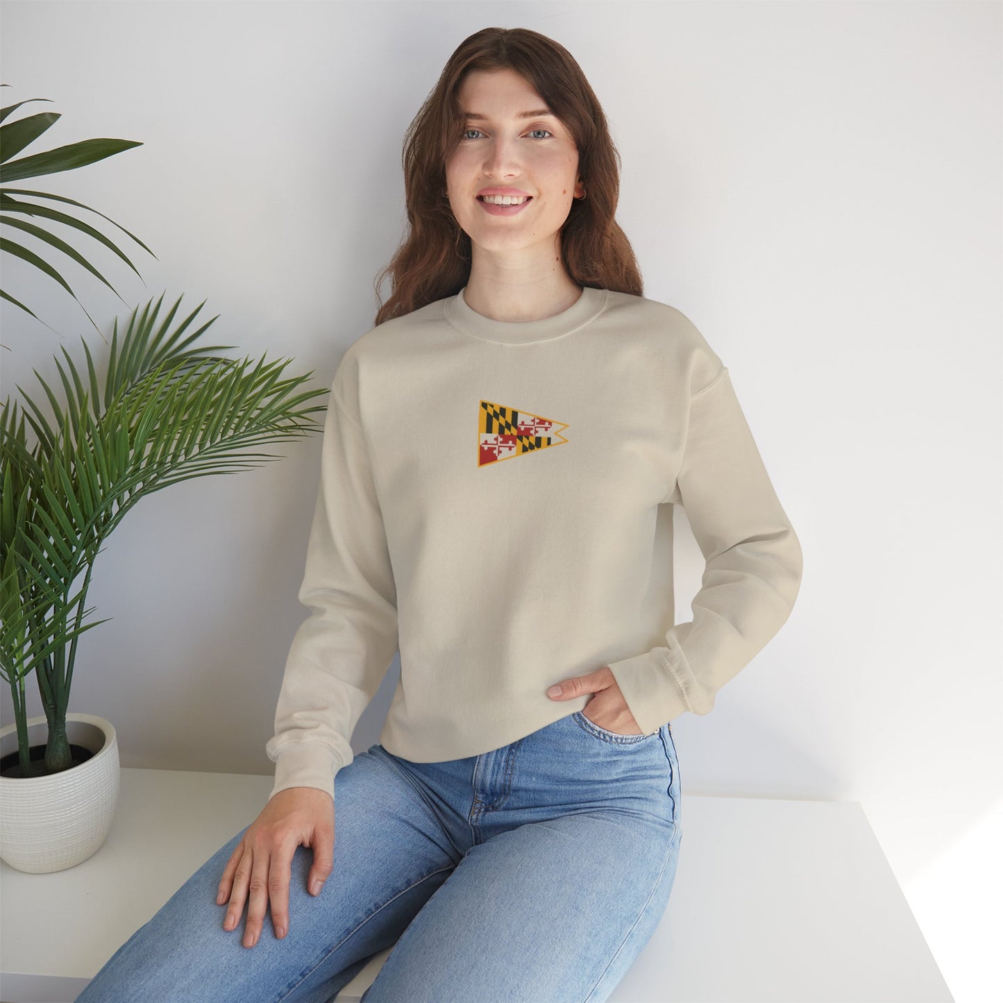 Maryland Flag Crewneck Sweatshirt - Cozy Unisex Heavy Blend