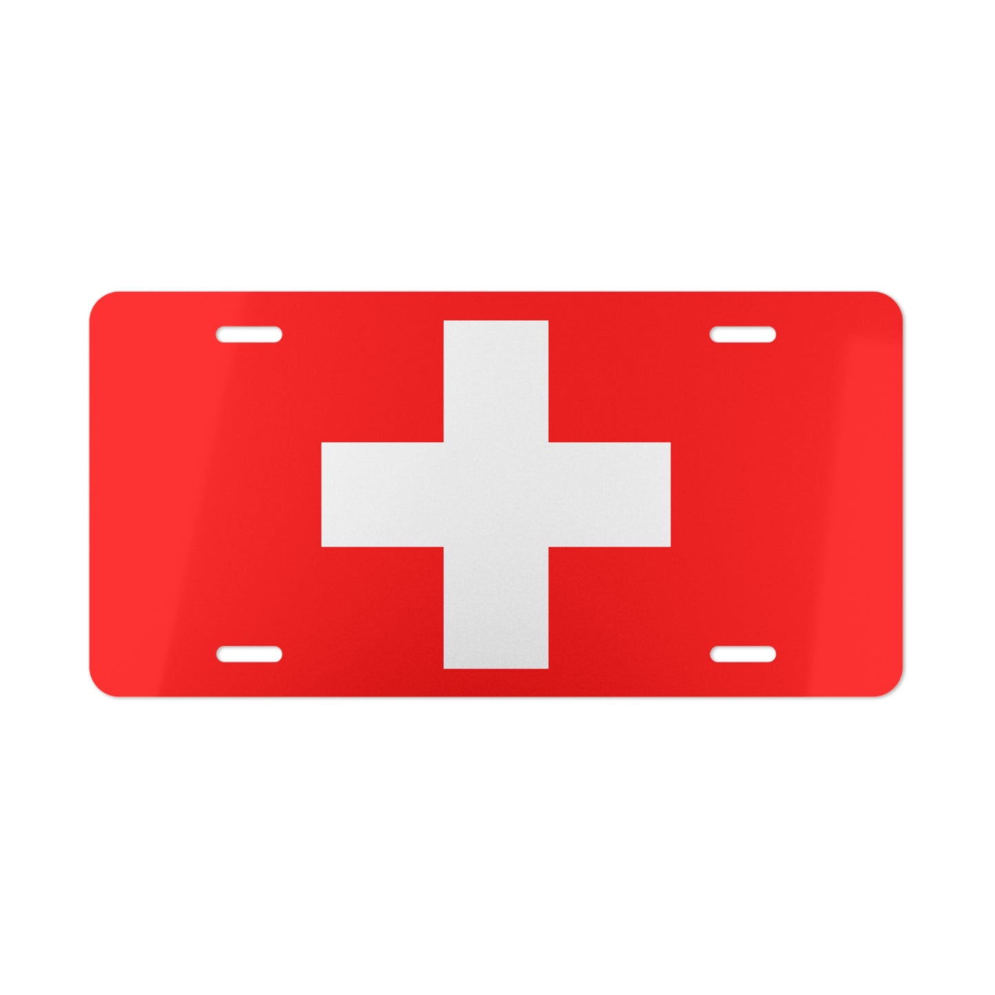 Vanity Plate - Switzerland Flag License Plate Car Tag