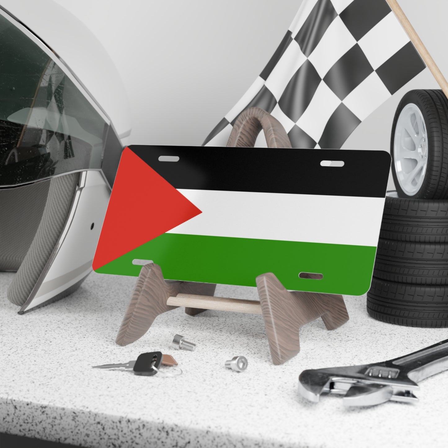 Car Plate Tag - Palestine Flag Design