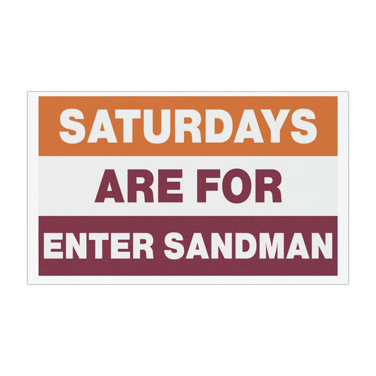 Saturdays Are For Enter Sandman Car Magnet