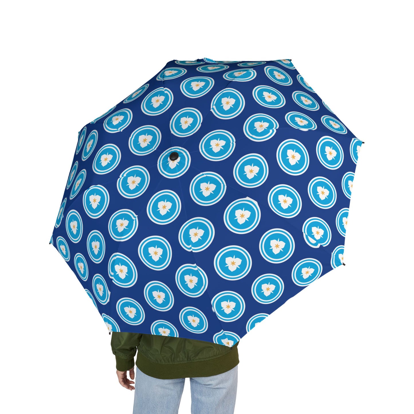 Foldable Umbrella - Salt Lake City Utah City Flag Pattern - Rainy Day Travel Gift