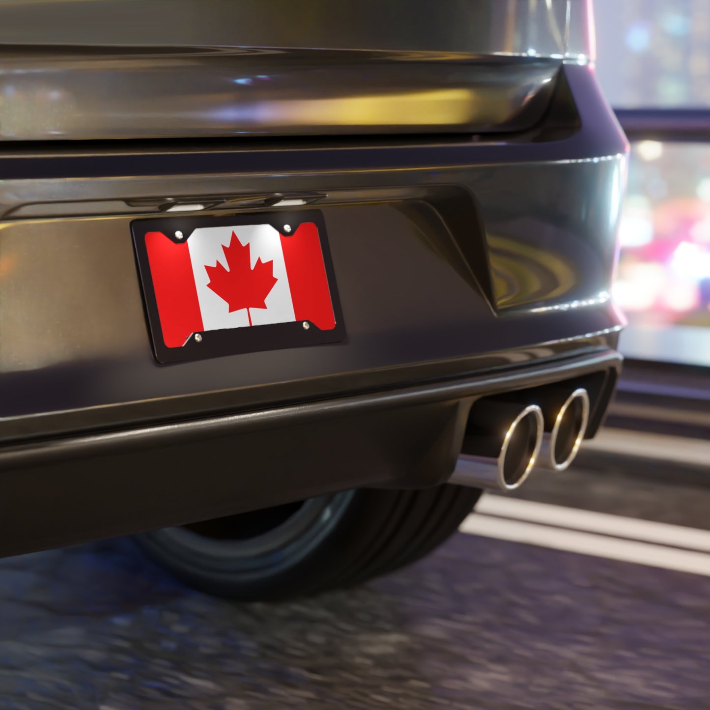 Canada flag car License Plate tag