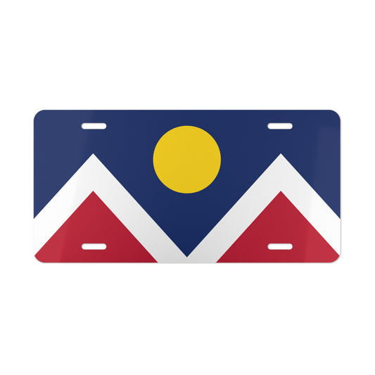 License Plate car tag Denver city flag