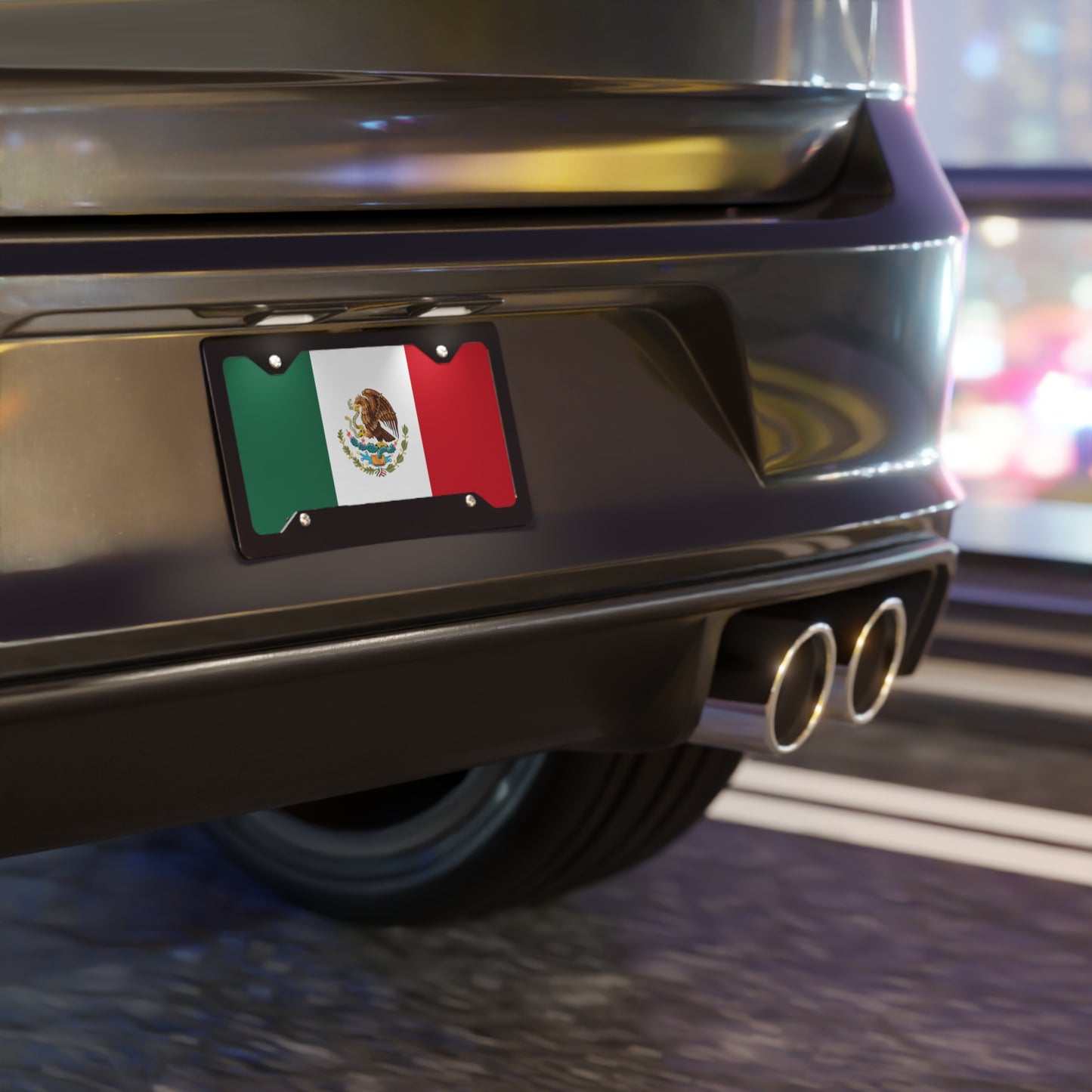 Car Plate Tag - Mexico Flag Design