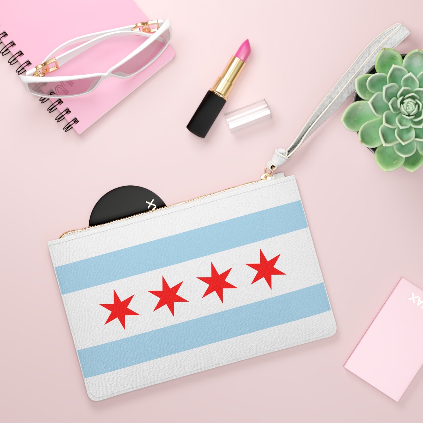 Chicago City Flag Clutch Bag