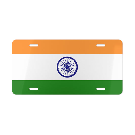 License Plate Car tag India Flag