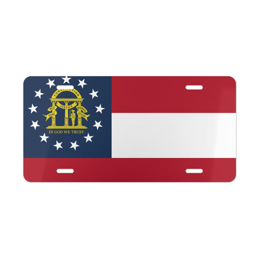 State of Georgia Flag Car Plate tag