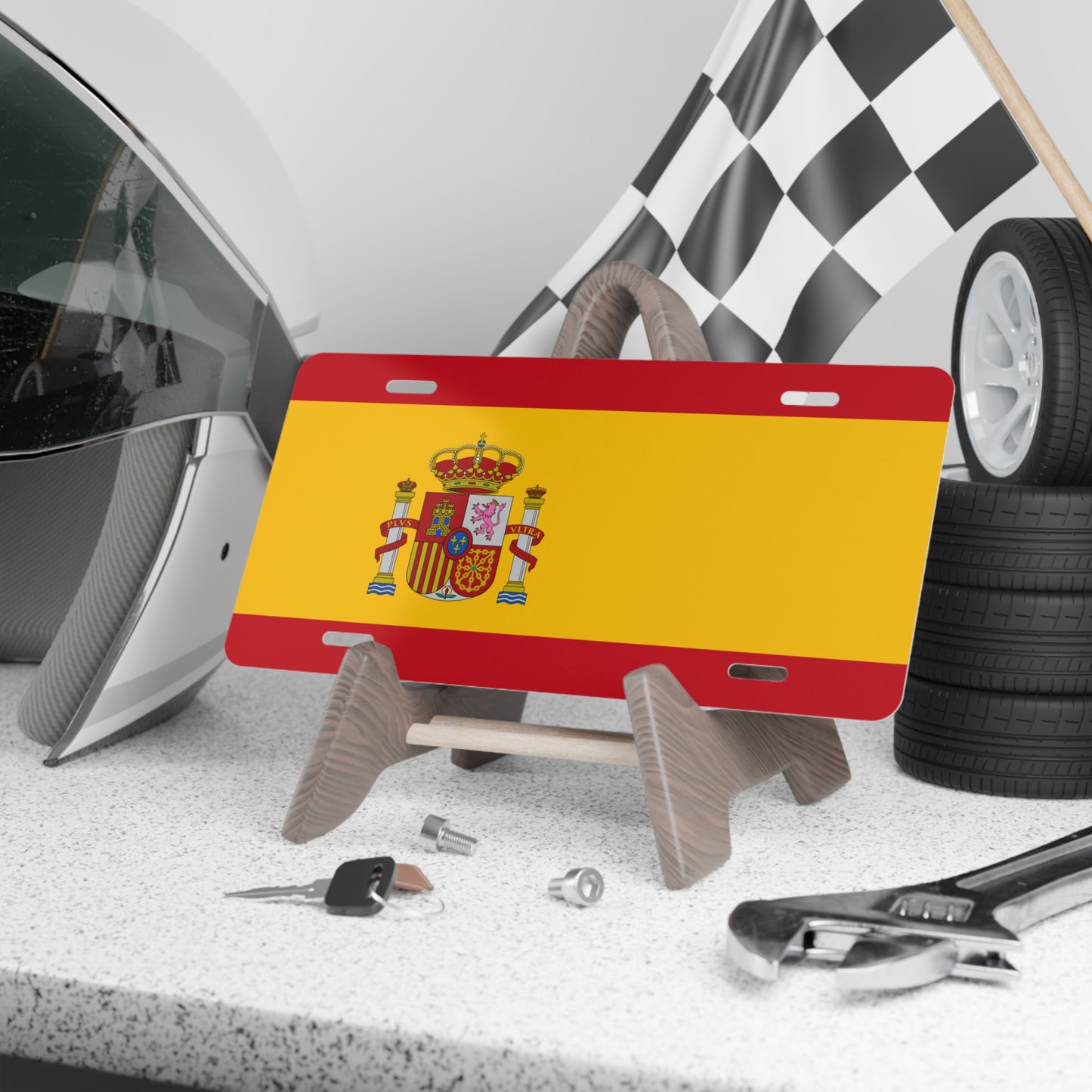 Car Plate Tag - Spain Flag Design