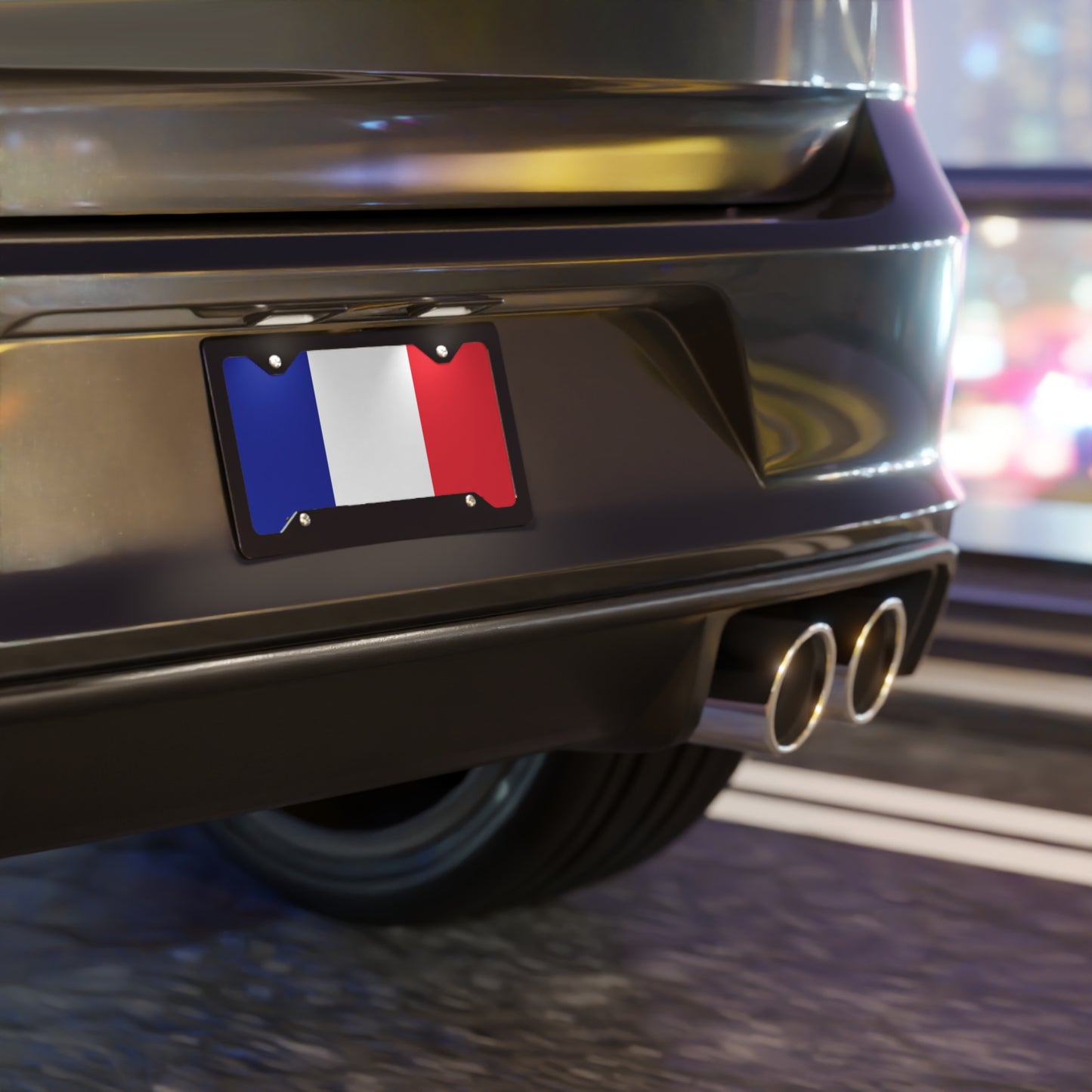 France flag car License Plate tag