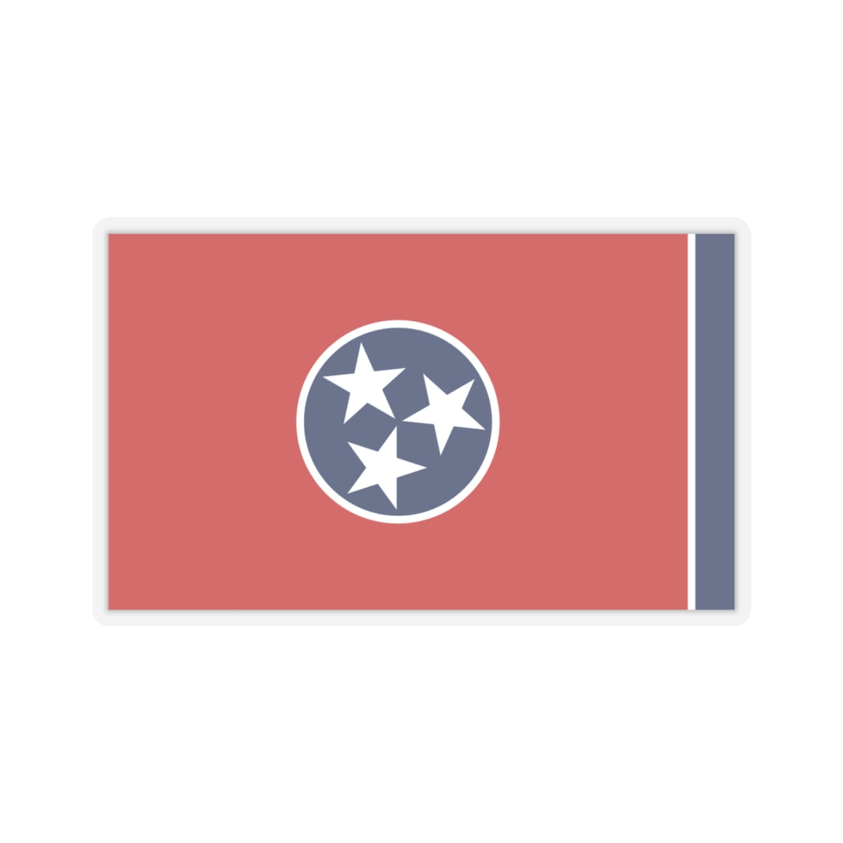 Tennessee Tri Star State Flag Sticker