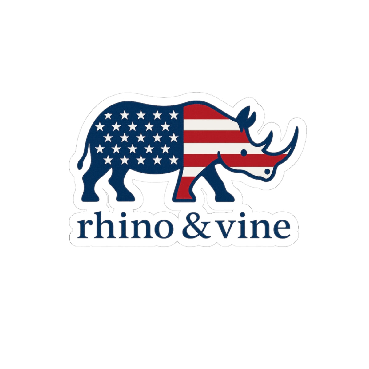Rhino & Vine USA Sticker