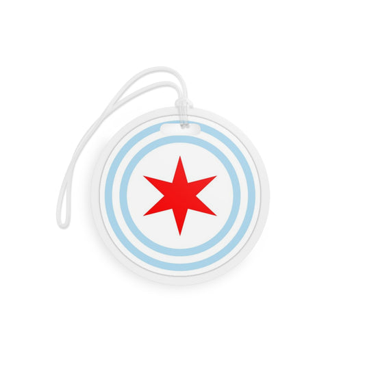 Personalized Chicago state flag Luggage Tags with Star Design, Travel Accessories, Custom Bag Tags, Airline Luggage Tags, Gift for Travelers, Vacation [...]