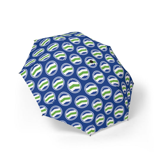 Foldable Umbrella - Burlington Vermont City Flag Pattern - Rainy Day Travel Gift